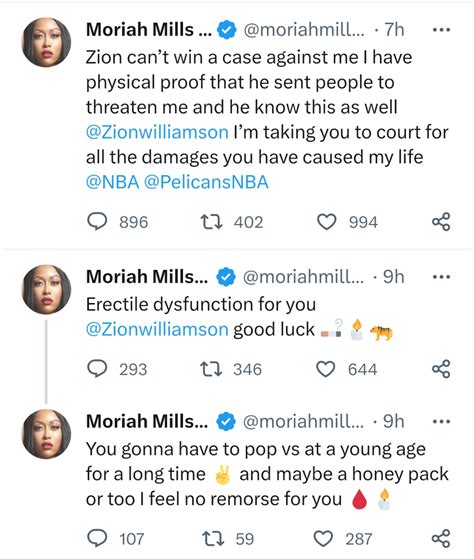 Moriah Mills ready to leak Zion Williamson sex tape: He sent